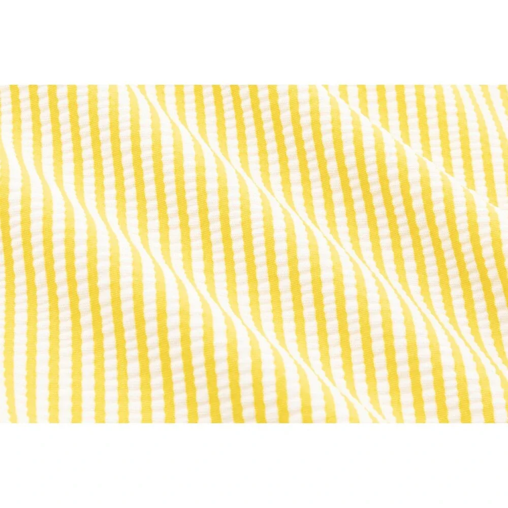 LIZENS Girls' Yellow One Piece Swimwear Stripe Ruffle Striped Swimsuit Kids 4-5T